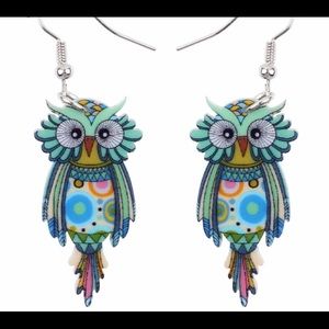💗🛍SALE New acrylic owl dangle drop earrings
